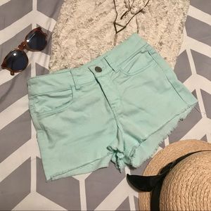 H&M Divided brand mint cutoff shorts